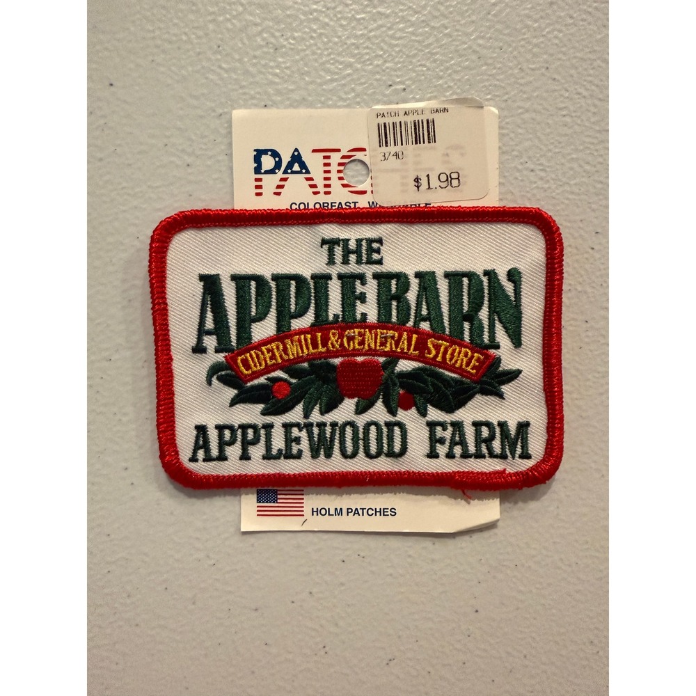 SALE Vintage The‎ Apple Barn Souvenir Patch White Red Embroidered Tennessee